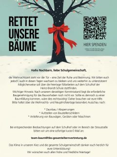 Lieber Kiez, anbei ein Aufruf der Gesamtelternvertretung der Heinz-Brand-Schule, den wir Euch gerne weiterleiten. Watch out 🧐 und noch eine schöne Advents- und Weihnachtszeit 🎄🎄🎄