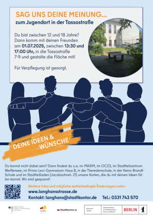 Jugendbeteiligung in der Tassostr. am 1. Juli
